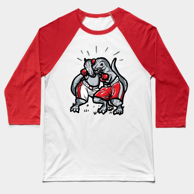 T-Rexes trying to box Baseball T-Shirt by jonah block